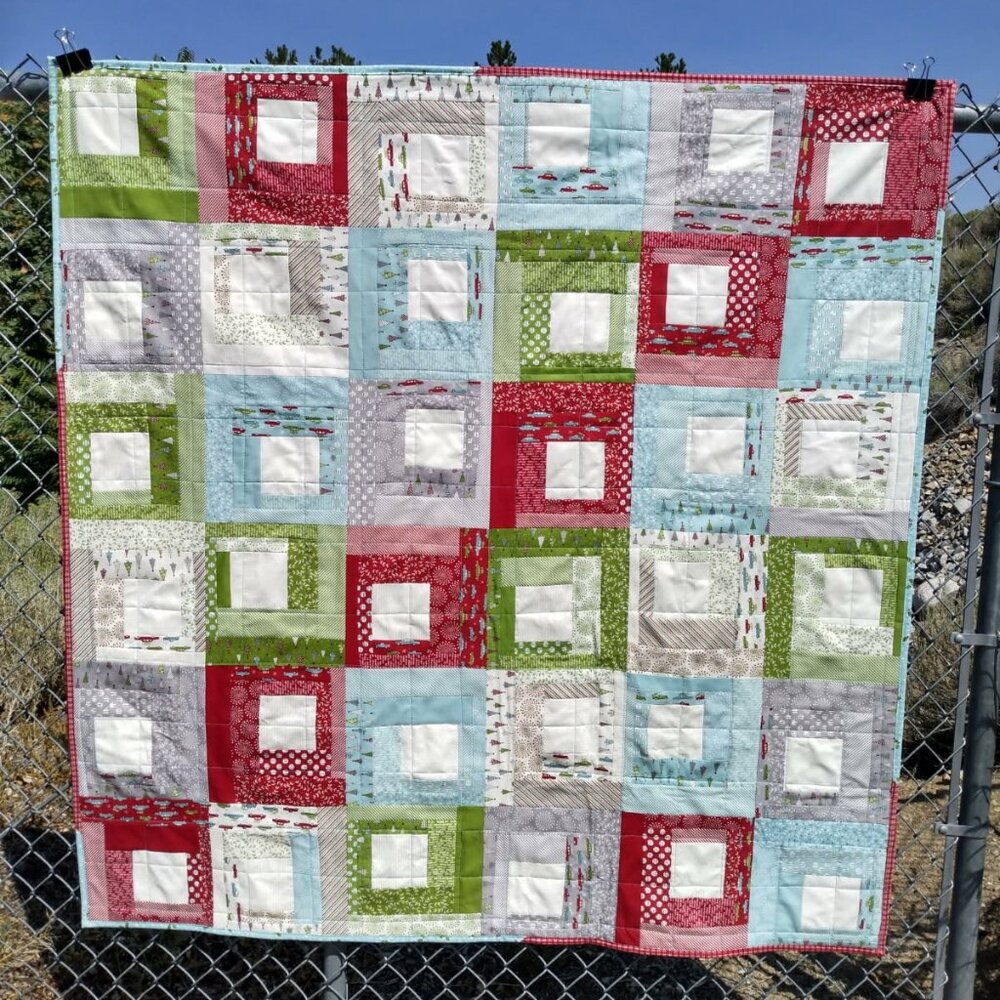 SALE🎄🎅 ❤️HANDMADE HOLIDAY WINTER CHRISTMAS QUILT RED AQUA WHITE GREEN GRAY
